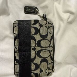 Coach Black and Cream Wristlet